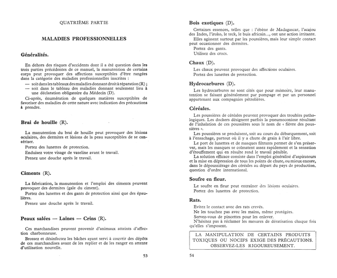 Livret Manutentions portuaires et fluviales - Sécurité chez les dockers et chez les mariniers